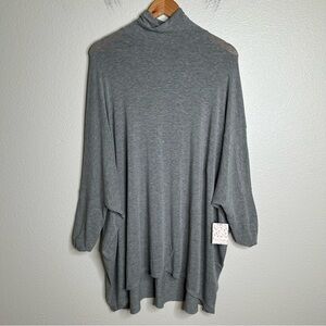 NWT Free People - We The Free Turtle Neck Tunic Top heather grey medium